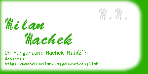 milan machek business card